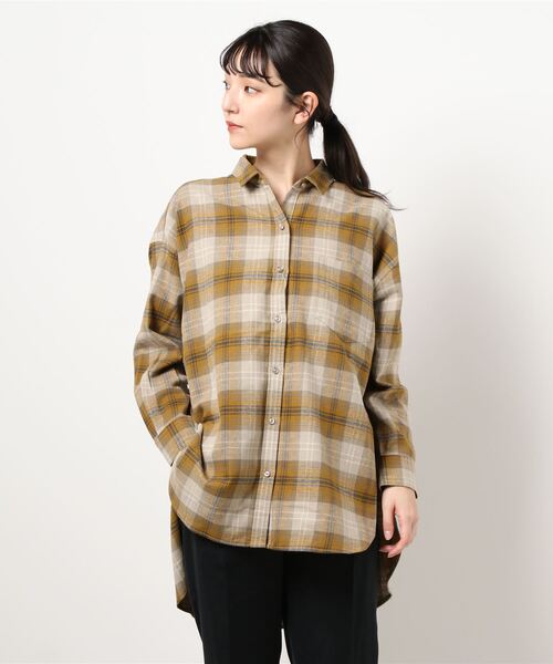 AMERICAN HOLIC（アメリカンホリック）の「バックタックシャツチュニック ＊（シャツ/ブラウス・レディース・ブラウン系その他4/イエロー系その他/チェック/オフホワイト/チャコールグレー・FREE）」の8枚目の写真