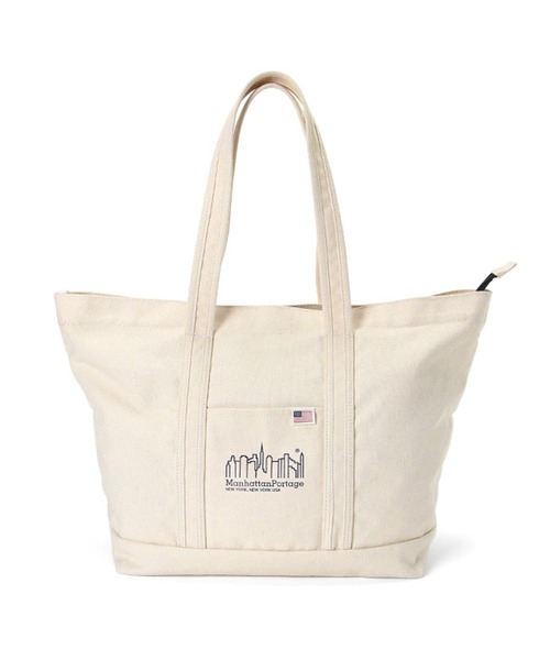 Manhattan Portage（マンハッタンポーテージ）の「Botanical Crown Tote Canvas Lite（トートバッグ・メンズ・ナチュラル/ダークネイビー・LARGE）」の3枚目の写真