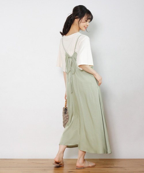 Crisp(クリスプ)の「ラスターフレアキャミワンピース(ワンピース・レディース・ミント/ネイビー・FREE)」の3枚目の写真