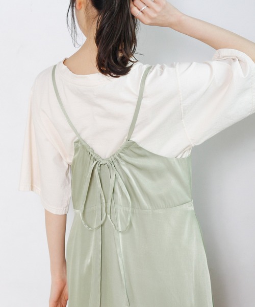 Crisp(クリスプ)の「ラスターフレアキャミワンピース(ワンピース・レディース・ミント/ネイビー・FREE)」の6枚目の写真