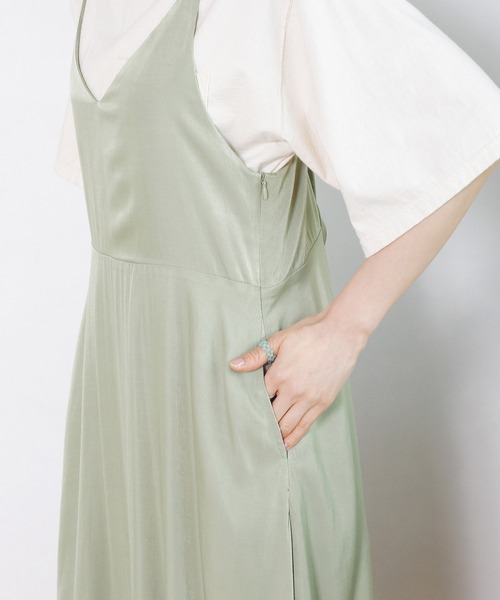 Crisp(クリスプ)の「ラスターフレアキャミワンピース(ワンピース・レディース・ミント/ネイビー・FREE)」の7枚目の写真