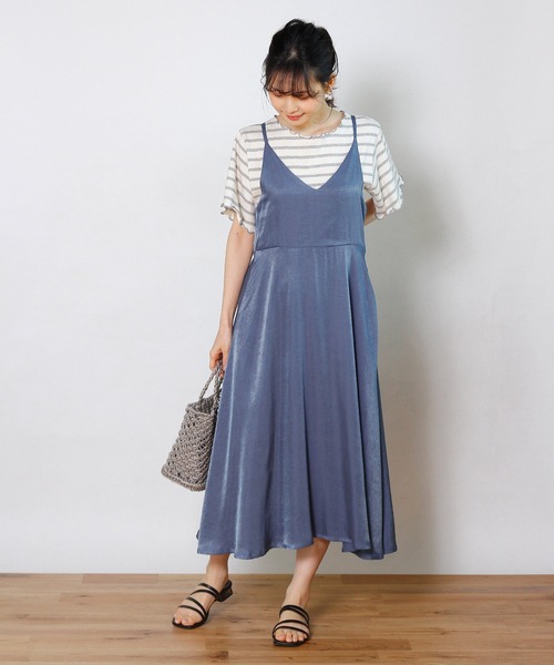 Crisp(クリスプ)の「ラスターフレアキャミワンピース(ワンピース・レディース・ミント/ネイビー・FREE)」の9枚目の写真