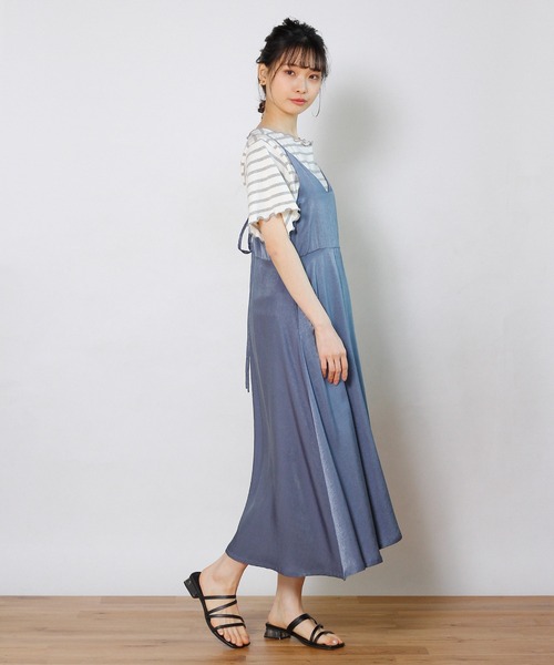 Crisp(クリスプ)の「ラスターフレアキャミワンピース(ワンピース・レディース・ミント/ネイビー・FREE)」の10枚目の写真