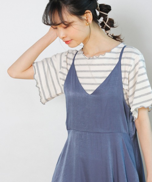 Crisp(クリスプ)の「ラスターフレアキャミワンピース(ワンピース・レディース・ミント/ネイビー・FREE)」の13枚目の写真