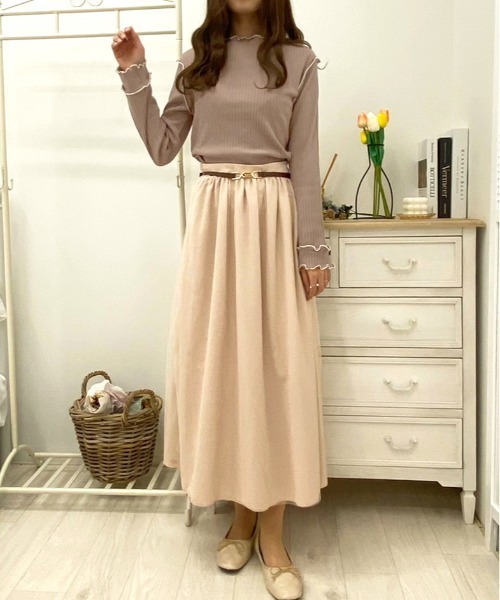 apres jour（アプレジュール）の「リブメロートップス【ZOZOTOWN限定アイテム】（Tシャツ/カットソー・レディース・ライトベージュ/モカ/アイボリー・X-LARGE/フリー）」の18枚目の写真