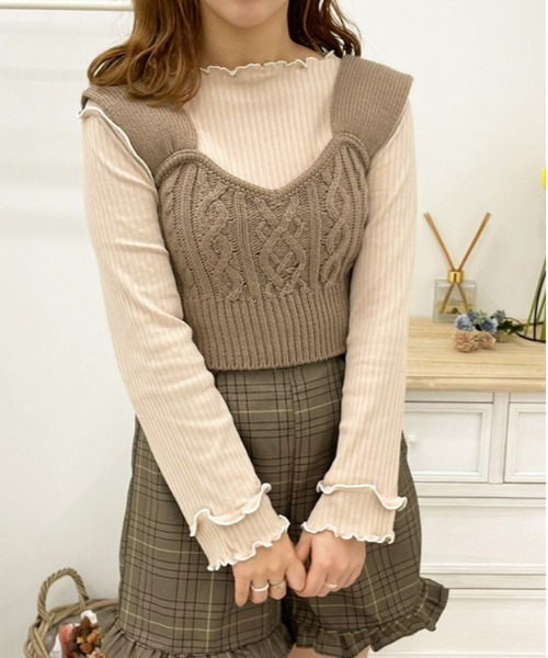 apres jour（アプレジュール）の「リブメロートップス【ZOZOTOWN限定アイテム】（Tシャツ/カットソー・レディース・ライトベージュ/モカ/アイボリー・X-LARGE/フリー）」の20枚目の写真