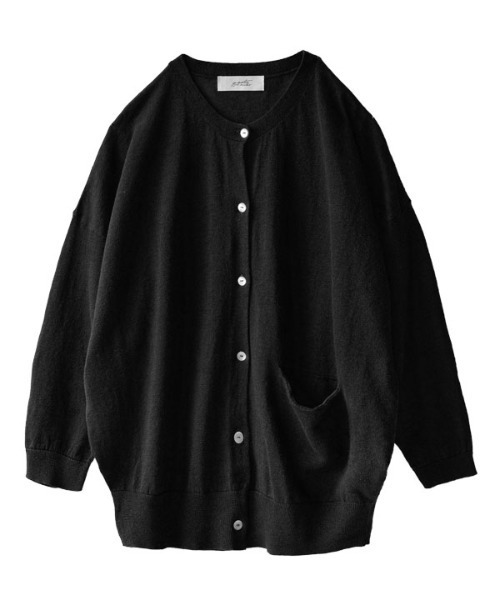 zootie（ズーティー）の「コットンリネン ドロップショルダー カーディガン（カーディガン/ボレロ・レディース・グリーン/オートミール/ブラック/ターコイズブルー/マジェンタ/マスタード/ロイヤルブルー/パープル/レッド/オレンジ・M）」の12枚目の写真