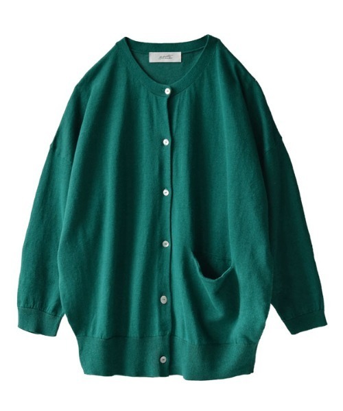 zootie（ズーティー）の「コットンリネン ドロップショルダー カーディガン（カーディガン/ボレロ・レディース・グリーン/オートミール/ブラック/ターコイズブルー/マジェンタ/マスタード/ロイヤルブルー/パープル/レッド/オレンジ・M）」の14枚目の写真