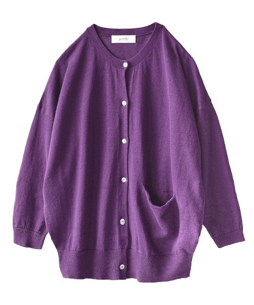 zootie（ズーティー）の「コットンリネン ドロップショルダー カーディガン（カーディガン/ボレロ・レディース・グリーン/オートミール/ブラック/ターコイズブルー/マジェンタ/マスタード/ロイヤルブルー/パープル/レッド/オレンジ・M）」の21枚目の写真