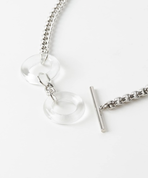 KBF+（ケービーエフプラス）の「KBF+　ガラスマンテルマルチwayチョーカー（ネックレス・レディース・シルバー/ゴールド・ONE）」の4枚目の写真