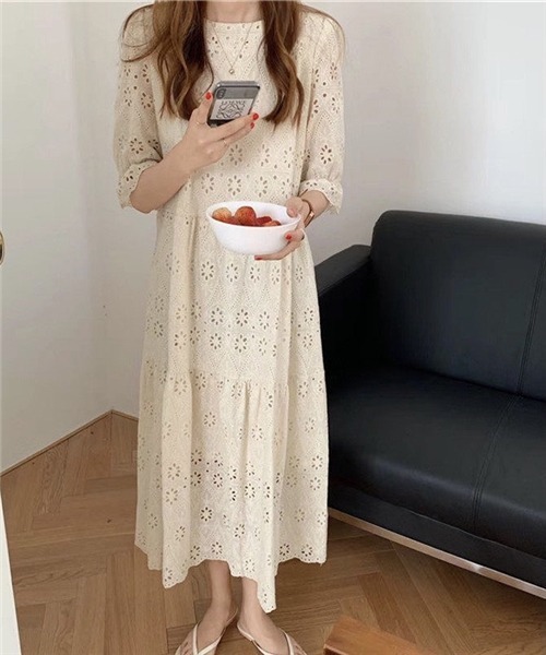 Garden ドリームガーデン のファッション ワンピース ドレス セール パッチワークレースロングワンピース ワンピース Dream