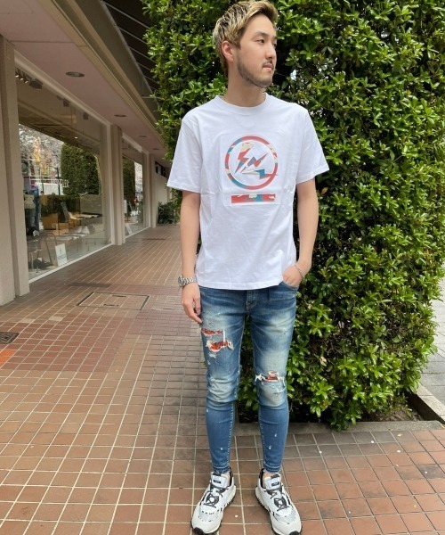 qwerty（クワーティ）の「qwerty (クワーティ) Circle Emboss Hide Como Tシャツ（Tシャツ/カットソー・メンズ・ホワイト/ブラック・MEDIUM/LARGE/X-LARGE）」の10枚目の写真