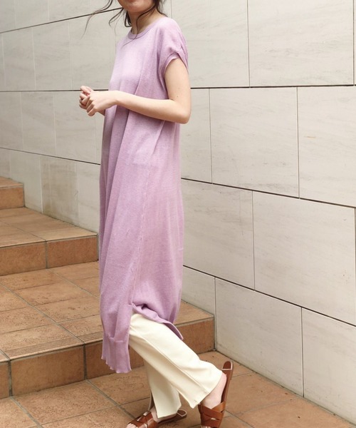 Banner Barrett(バナーバレット)の「コットンニット天竺ワンピース(ワンピース・レディース・ホワイト/ベージュ/ピンク/ブルー・38)」の8枚目の写真