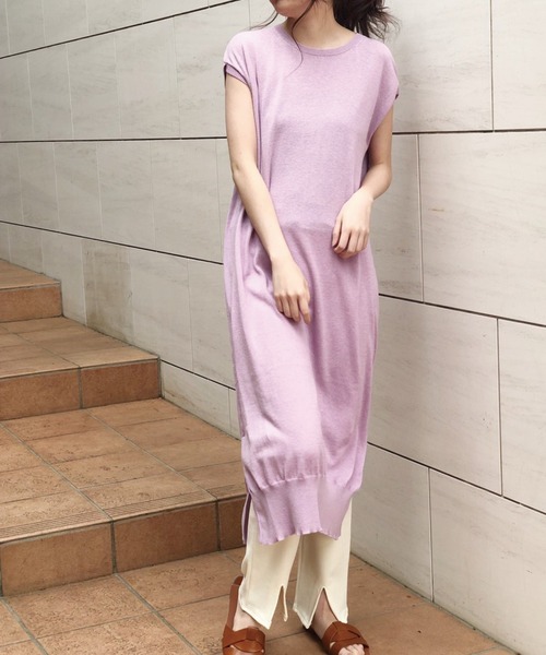 Banner Barrett(バナーバレット)の「コットンニット天竺ワンピース(ワンピース・レディース・ホワイト/ベージュ/ピンク/ブルー・38)」の9枚目の写真