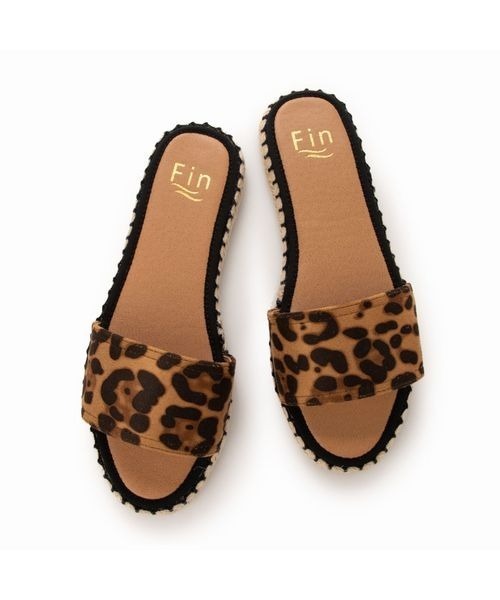 Fin(フィン)の「ジュートフラットサンダル【低反発スポンジ入り】(サンダル・レディース・ブラック/ブルー/ベージュ/レオパード・S/M/L/LL)」の15枚目の写真