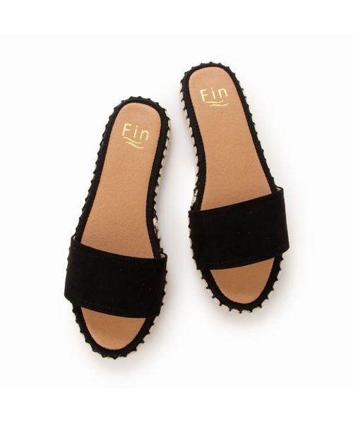 Fin(フィン)の「ジュートフラットサンダル【低反発スポンジ入り】(サンダル・レディース・ブラック/ブルー/ベージュ/レオパード・S/M/L/LL)」の17枚目の写真