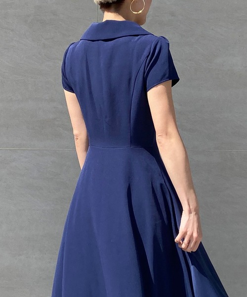 スクエアカラー フレアワンピース（ワンピース）｜JENNE