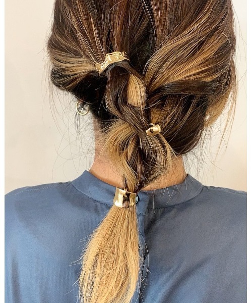 mou（モウ）の「デコボコプレートミニヘアーカフ（その他ヘアアクセサリー・レディース・ゴールド/シルバー・FREE）」の8枚目の写真