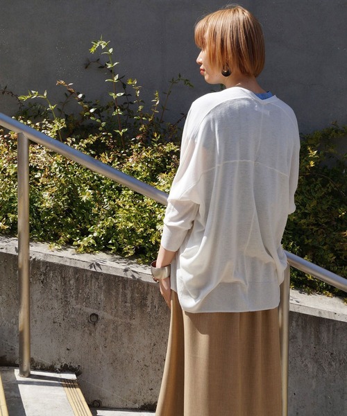 NICOLE white（ニコルホワイト）の「ドルマンニットトッパー（ニット/セーター・レディース・ブルー/ライトグレー/オフホワイト/ネイビー・FREE）」の8枚目の写真