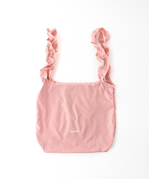 Casselini（キャセリーニ）の「【CASSELINI/キャセリーニ】SHOPフリルエコバッグ（エコバッグ/サブバッグ・レディース・ライトブルー/ブラック/ピンク/イエロー/オレンジ/アーミー・FREE）」の5枚目の写真