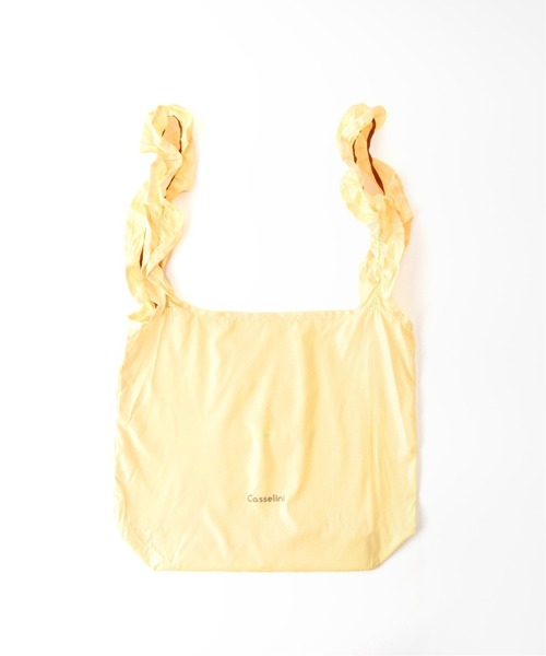 Casselini（キャセリーニ）の「【CASSELINI/キャセリーニ】SHOPフリルエコバッグ（エコバッグ/サブバッグ・レディース・ライトブルー/ブラック/ピンク/イエロー/オレンジ/アーミー・FREE）」の4枚目の写真