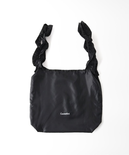 Casselini（キャセリーニ）の「【CASSELINI/キャセリーニ】SHOPフリルエコバッグ（エコバッグ/サブバッグ・レディース・ライトブルー/ブラック/ピンク/イエロー/オレンジ/アーミー・FREE）」の2枚目の写真