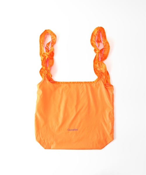 Casselini（キャセリーニ）の「【CASSELINI/キャセリーニ】SHOPフリルエコバッグ（エコバッグ/サブバッグ・レディース・ライトブルー/ブラック/ピンク/イエロー/オレンジ/アーミー・FREE）」の7枚目の写真