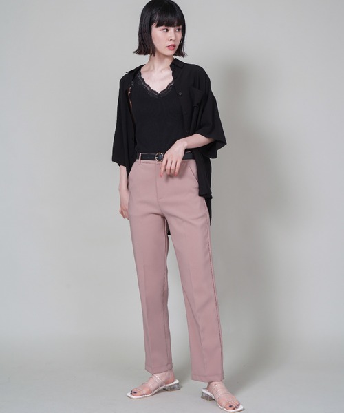 SPINNS（スピンズ）の「【ゆったりシルエット】プレーン ビッグ半袖シャツ（シャツ/ブラウス・レディース・ブラック/カーキ/ブルー/モカ/グレイッシュベージュ・ONESIZE）」の10枚目の写真