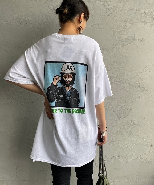 bend(s)（ベンズ）の「[BENDS×JEANS FACTORY/ベンズ×ジーンズファクトリー] 別注 グラフィックバックプリントTシャツ JL（Tシャツ/カットソー・レディース・ホワイト/サンドベージュ・M/L）」の2枚目の写真