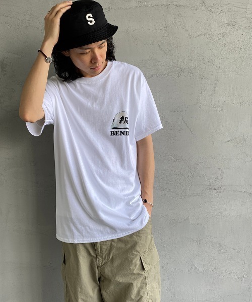 bend(s)（ベンズ）の「[BENDS×JEANS FACTORY/ベンズ×ジーンズファクトリー] 別注 グラフィックバックプリントTシャツ JL（Tシャツ/カットソー・レディース・ホワイト/サンドベージュ・M/L）」の5枚目の写真