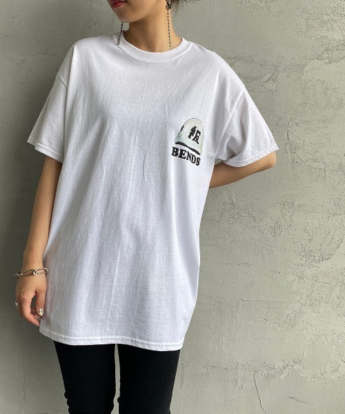 bend(s)（ベンズ）の「[BENDS×JEANS FACTORY/ベンズ×ジーンズファクトリー] 別注 グラフィックバックプリントTシャツ JL（Tシャツ/カットソー・レディース・ホワイト/サンドベージュ・M/L）」の15枚目の写真