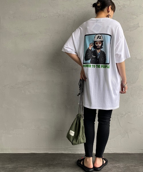 bend(s)（ベンズ）の「[BENDS×JEANS FACTORY/ベンズ×ジーンズファクトリー] 別注 グラフィックバックプリントTシャツ JL（Tシャツ/カットソー・レディース・ホワイト/サンドベージュ・M/L）」の14枚目の写真