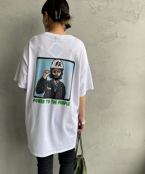 bend(s)（ベンズ）の「[BENDS×JEANS FACTORY/ベンズ×ジーンズファクトリー] 別注 グラフィックバックプリントTシャツ JL（Tシャツ/カットソー・レディース・ホワイト/サンドベージュ・M/L）」の12枚目の写真