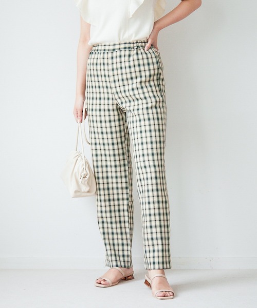 Heather（ヘザー）の「チェックガライージーパンツ　956609（その他パンツ・レディース・グリーン系/ブラウン系/ブラック系・FREE）」の4枚目の写真