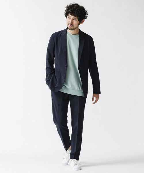 NANO universe（ナノユニバース）の「ダメリーノ　メランジライトセットアップ（セットアップ・メンズ・ネイビー/ブラック・L/XL/S/M）」の2枚目の写真