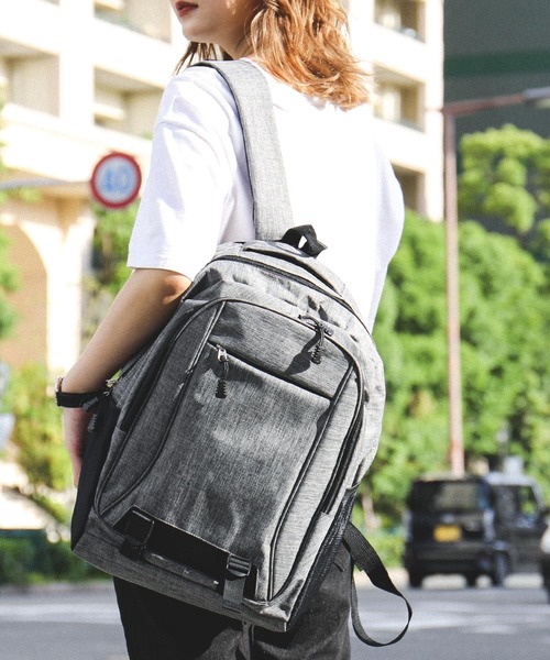 Fashion Letter（ファッションレター）の「男女兼用A4サイズOK多機能バックパックリュックサック（バックパック/リュック・レディース・ブラック/グレー・FREE）」の7枚目の写真