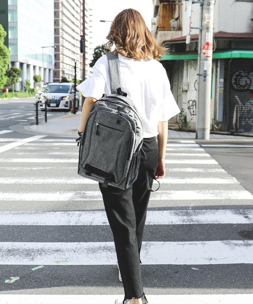 Fashion Letter（ファッションレター）の「男女兼用A4サイズOK多機能バックパックリュックサック（バックパック/リュック・レディース・ブラック/グレー・FREE）」の9枚目の写真