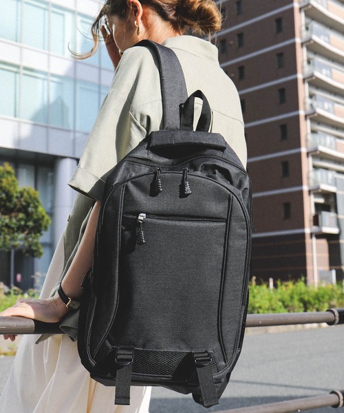 Fashion Letter（ファッションレター）の「男女兼用A4サイズOK多機能バックパックリュックサック（バックパック/リュック・レディース・ブラック/グレー・FREE）」の3枚目の写真