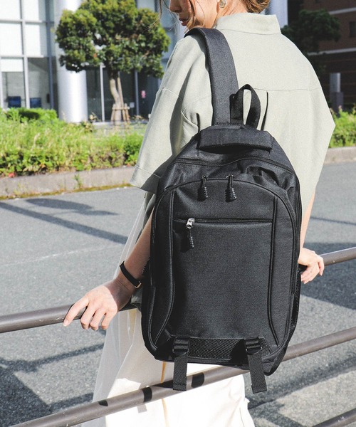 Fashion Letter（ファッションレター）の「男女兼用A4サイズOK多機能バックパックリュックサック（バックパック/リュック・レディース・ブラック/グレー・FREE）」の4枚目の写真