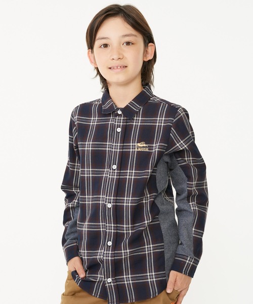 KRIFF MAYER Kid's Collection（クリフメイヤーキッズコレクション）の「バイカラーシャツ（シャツ/ブラウス・キッズ・ワインレッド/ネイビー/ベージュ・170/150/130/140/120/160）」の2枚目の写真
