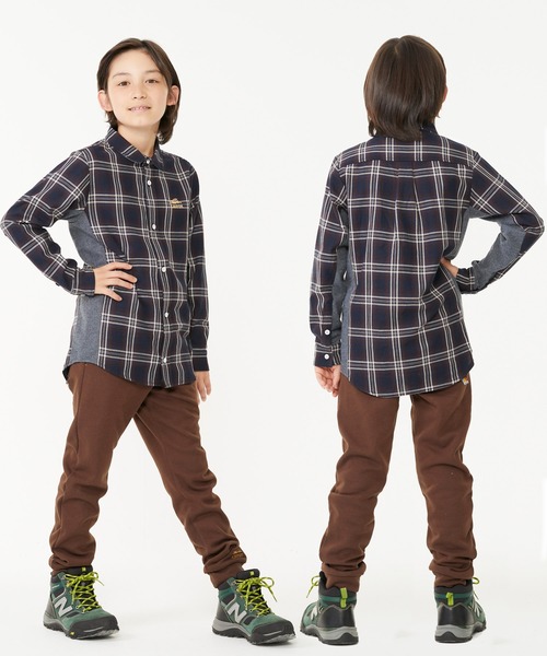 KRIFF MAYER Kid's Collection（クリフメイヤーキッズコレクション）の「バイカラーシャツ（シャツ/ブラウス・キッズ・ワインレッド/ネイビー/ベージュ・170/150/130/140/120/160）」の4枚目の写真