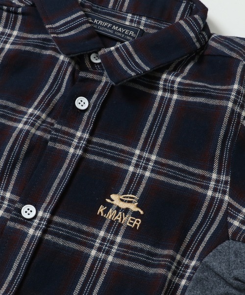 KRIFF MAYER Kid's Collection（クリフメイヤーキッズコレクション）の「バイカラーシャツ（シャツ/ブラウス・キッズ・ワインレッド/ネイビー/ベージュ・170/150/130/140/120/160）」の8枚目の写真