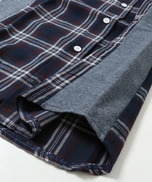 KRIFF MAYER Kid's Collection（クリフメイヤーキッズコレクション）の「バイカラーシャツ（シャツ/ブラウス・キッズ・ワインレッド/ネイビー/ベージュ・170/150/130/140/120/160）」の10枚目の写真