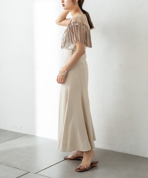 mystic(ミスティック)の「フリンジ付け衿(付け襟・レディース・チャコールグレー/ベージュ・FREE)」の7枚目の写真