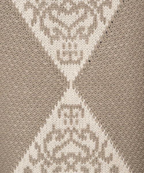 CASPER JOHN（キャスパージョン）の「Argyle Batik Knit/アーガイルバティックニット（ニット/セーター・メンズ・チャコールグレー/ベージュ・SMALL/MEDIUM/LARGE）」の18枚目の写真