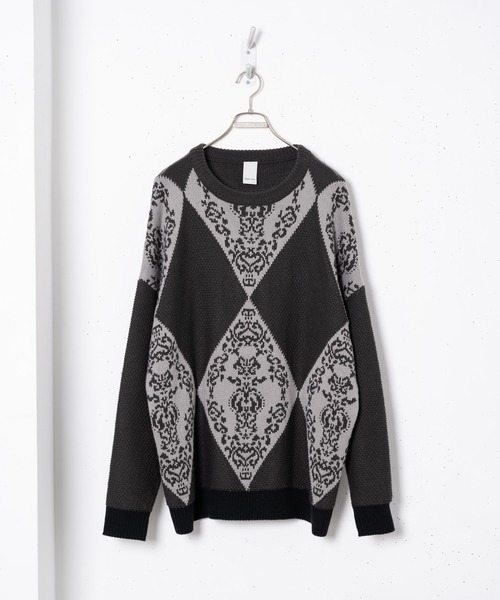 CASPER JOHN（キャスパージョン）の「Argyle Batik Knit/アーガイルバティックニット（ニット/セーター・メンズ・チャコールグレー/ベージュ・SMALL/MEDIUM/LARGE）」の13枚目の写真