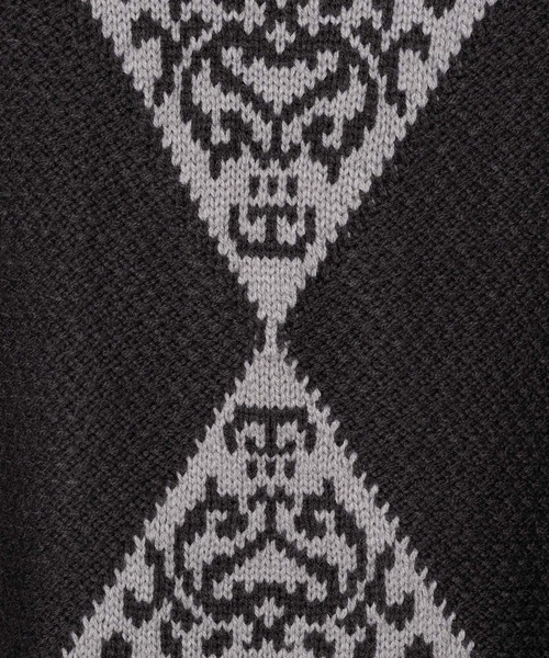 CASPER JOHN（キャスパージョン）の「Argyle Batik Knit/アーガイルバティックニット（ニット/セーター・メンズ・チャコールグレー/ベージュ・SMALL/MEDIUM/LARGE）」の15枚目の写真