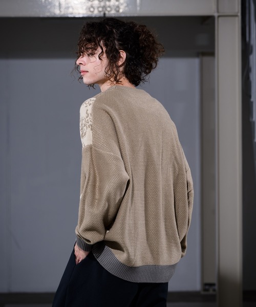 CASPER JOHN（キャスパージョン）の「Argyle Batik Knit/アーガイルバティックニット（ニット/セーター・メンズ・チャコールグレー/ベージュ・SMALL/MEDIUM/LARGE）」の12枚目の写真