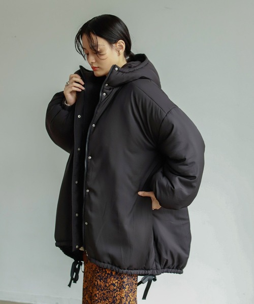 Birthday room（バースデイルーム）の「大人カジュアルにぴったり。モンスターオーバーシルエットパーカーコート（モッズコート・レディース・ブラック/カーキ・FREE）」の2枚目の写真