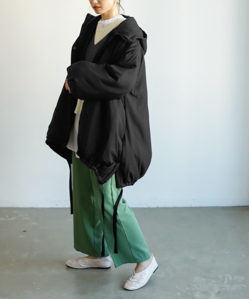 Birthday room（バースデイルーム）の「大人カジュアルにぴったり。モンスターオーバーシルエットパーカーコート（モッズコート・レディース・ブラック/カーキ・FREE）」の15枚目の写真